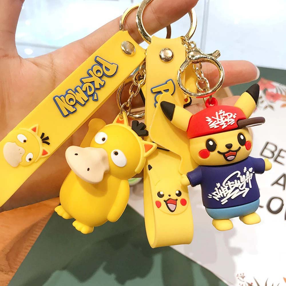 Móc Chìa Khóa Pvc Hình Pikachu Hoạt Hình Nhật Bản