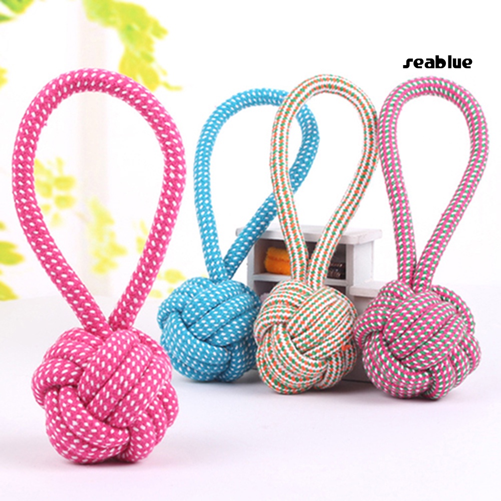 【SE】Pet Cotton Woven Rope Ball Cats Dogs Teeth Cleaning Chew Toys Knot Toy