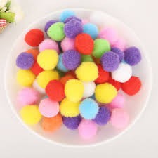 pompom 3cm 17g khoảng 30 viên túi trộn màu làm scrunchies