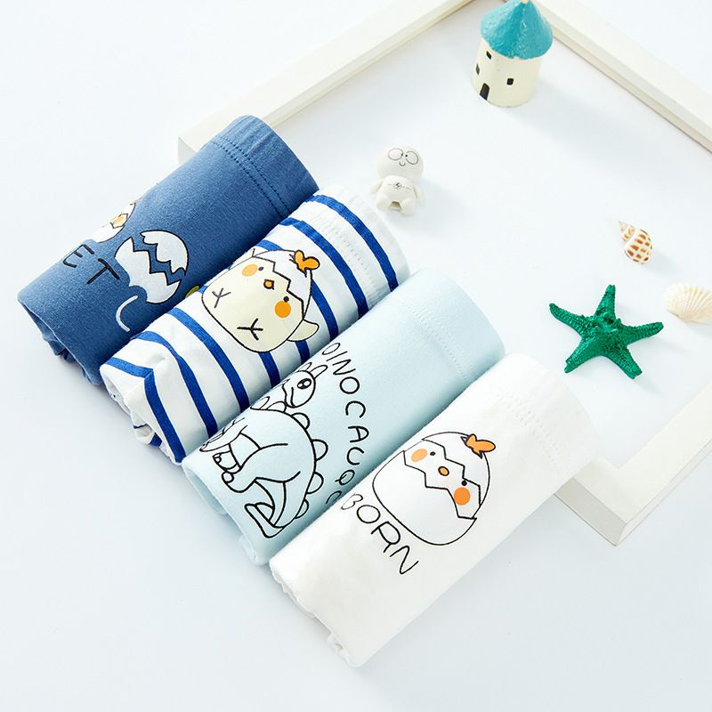 [Combo 4 quần] Quần chip bé trai, quần lót bé trai cotton kháng khuẩn khủng long~Maruka Fashion