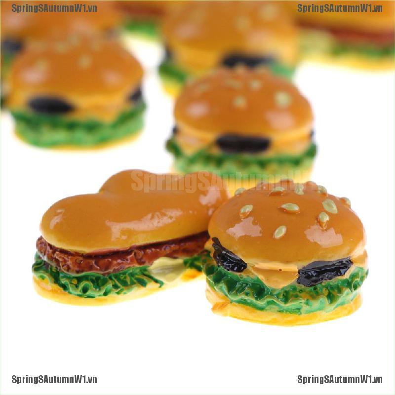 Bộ 2 mô hình bánh hamburger thiết kế trang trí nhà búp bê