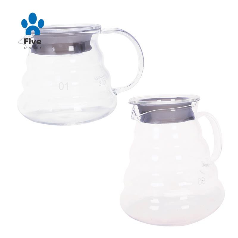 V60 Pour Over Glass Range Drip Coffee Pot Percolator Clear 360Ml