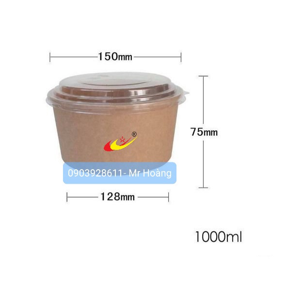 TÔ GIẤY KRAFT CÓ NẮP - đựng bánh bông lan, các loại thực phẩm