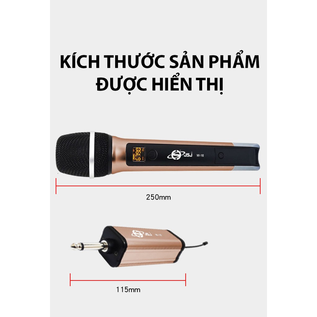 Micro karaoke không dây cao cấp JSJ W-16 tích hợp màn hình led chuyên nghiệp, công nghệ giảm tiếng ồn thông minh