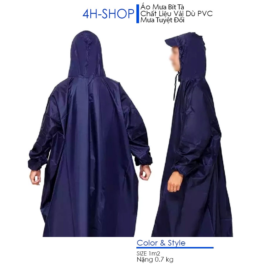 Áo mưa 1 người bít xung quanh - Chất liệu vải dù  - Size 1m5 luôn cổ - Nam nữ sử dụng được bền chắc đẹp