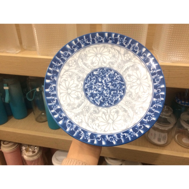 Đĩa tròn vân cổ 8 inch - Bát Tràng