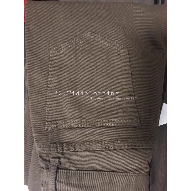 Quần jeans ống suông ulzzang màu nâu vintage có size bigsize / quần bò bigsize qc có kích thước lớn