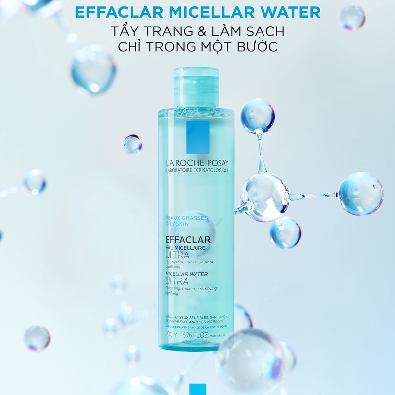 Nước Làm Sạch Sâu Và Tẩy Trang Dành Cho Da Dầu La Roche-Posay Effaclar Micellar Water 200ml- 400ml