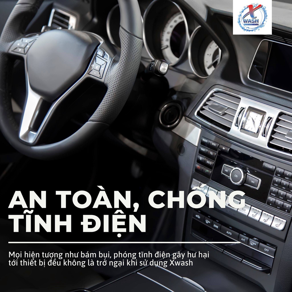 Vệ Sinh Nội Thất Ô Tô Xwash - Dung Dịch Tẩy Rửa Khử Mùi Ô Tô Chính Hãng 2 Chai 500ml + 500ml