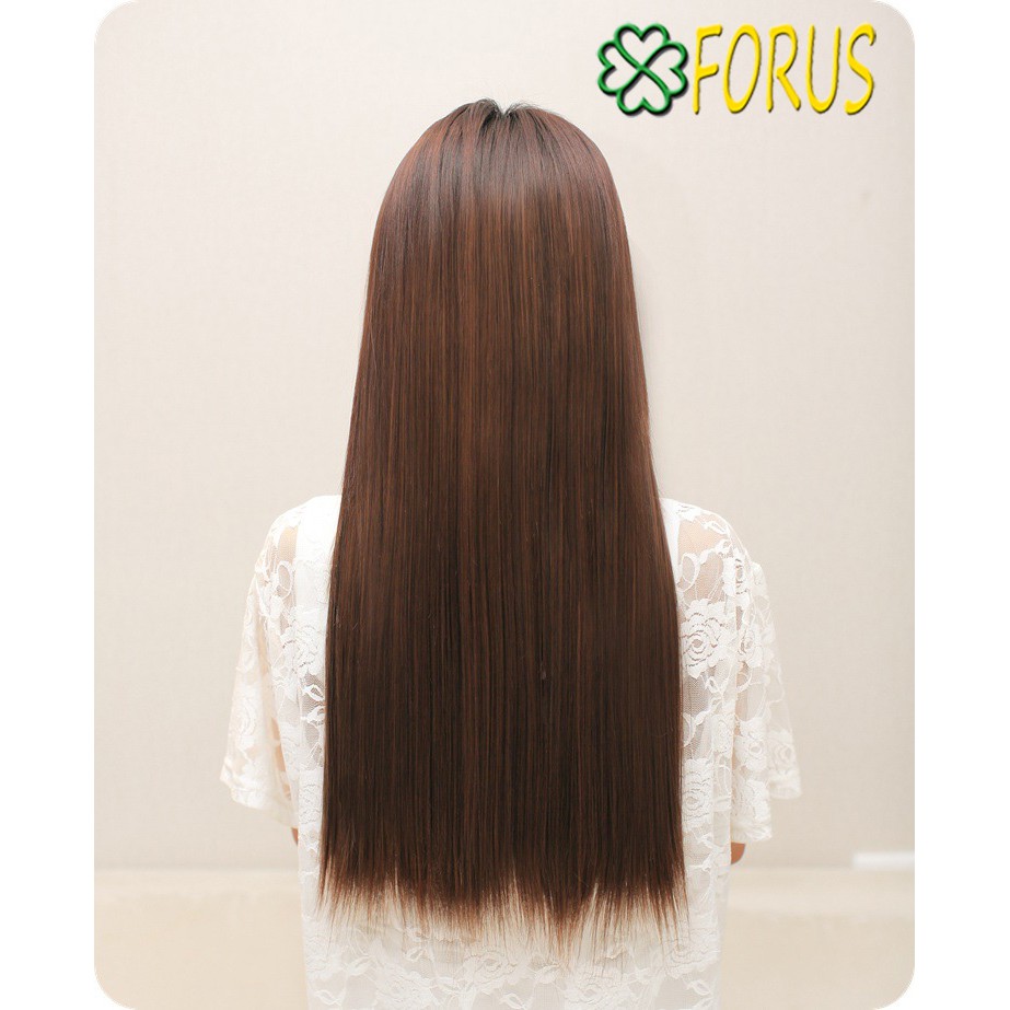 Tóc kẹp dải thẳng HL120T 💖FREESHIP💖 tóc giả kẹp dải nửa đầu, kẹp dải tóc giả, Sỉ 45k