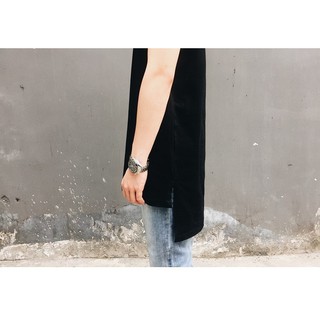 Áo Thun Longtee Layer Xẻ Tà Nam Nữ Unisex