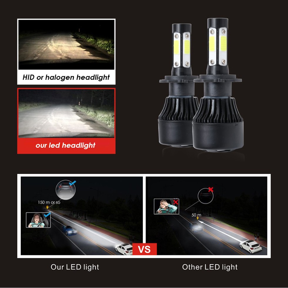 X7 4 Side 100W 10000LM Car LED Headlight Bulbs H4 H7 H11 9005 9006 hb3 hb4