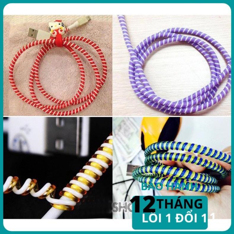 Dây quấn cáp Sạc - Tai Nghe 2 màu (Tai nghe quấn 4 dây, Cáp sạc quấn 3 dây)