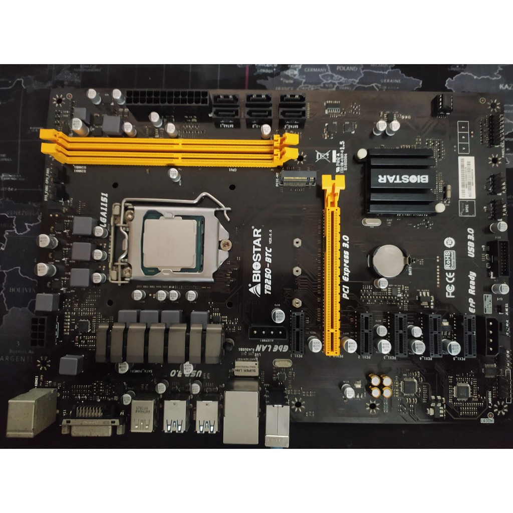 Bo Mạch Chủ BIOSTAR TB250-BTC. Mainboard B250 chạy dàn coin 6 chân