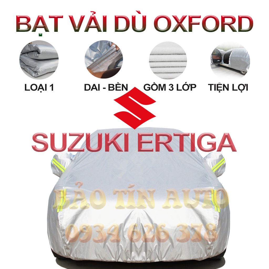 [LOẠI 1] Bạt che kín bảo vệ xe ô tô Suzuki Ertiga tráng bạc cao cấp, vải bông chống xước 3 lớp vải dù Oxford , bạt oto