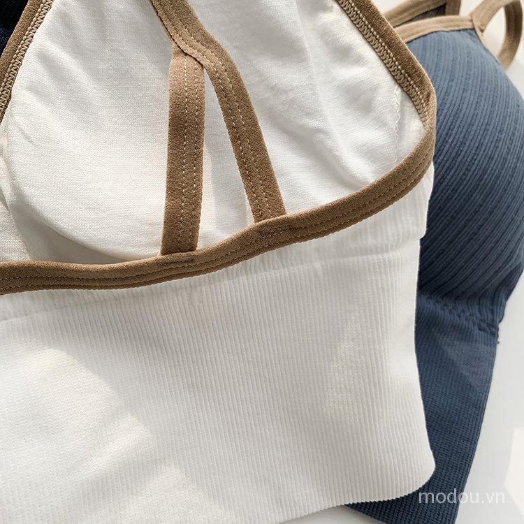 Áo hai dây cổ v khoét sâu thiết kế dáng hở lưng có mút đệm W9Ib cho nữ