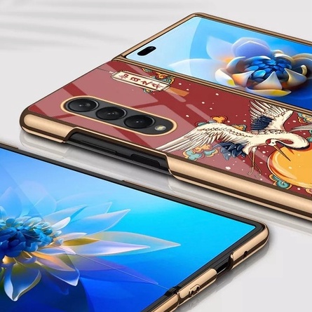 Dễ thương Ốp lưng Samsung Galaxy Z Fold 4 5G ốp điện thoại Bao gồm Màng bảo vệ kính cường lực ốp Z Fold4 case W23 F9360 casing ZFold4 Folder 4