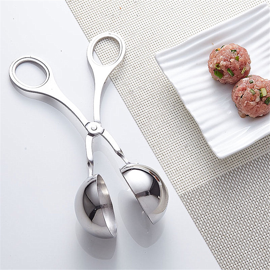 Thìa làm thịt viên bằng thép không gỉ Máy làm thịt viên không dính Thủ công làm cá viên bằng tay Khuôn thìa làm kem Bóng lười tạo tác Dụng cụ nhà bếp