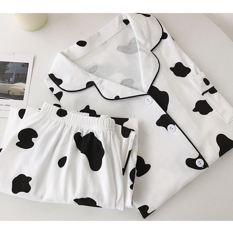 Set Bộ Ngủ Pizama Mặc Nhà Quần Áo Dài chất Kate mềm họa tiết hoạt hình cute THUS
