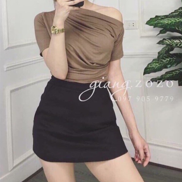 Chân váy chữ A ngắn, lưng cao, chất umi siêu dày dặn, co giãn 4 chiều