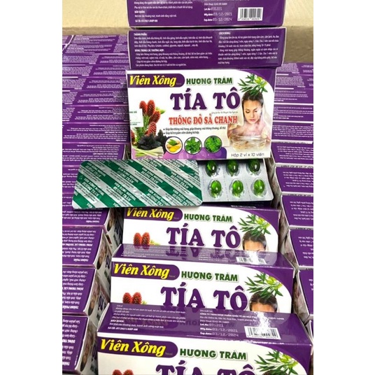 Viên xông Hương Tràm Tía tô thông đỏ chanh sả gừng gió viên xông khi cảm cúm, xông sát khuẩn mũi họng