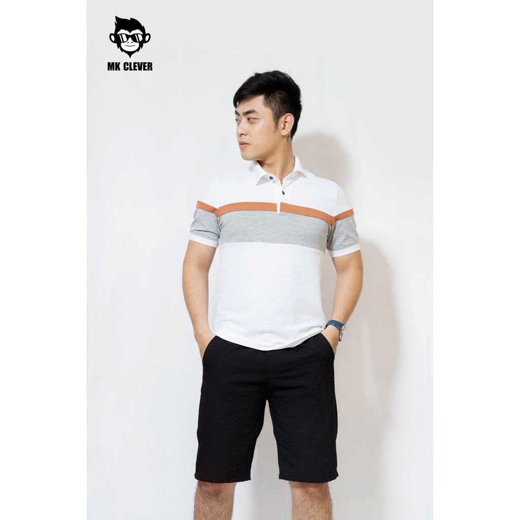 [Mã FAMALLT5 giảm 15% đơn 150K] Áo thun nam Polo có cổ phối màu sọc ngang MK CLEVER | BigBuy360 - bigbuy360.vn
