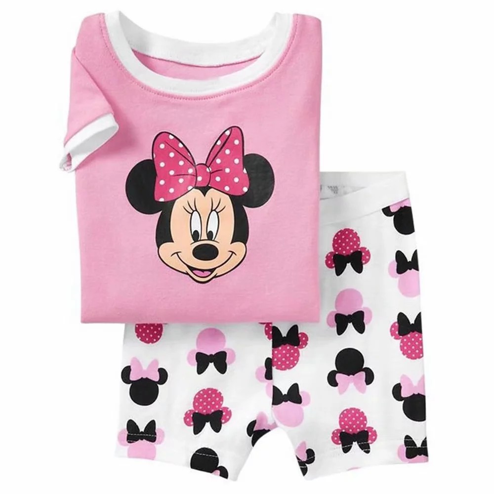 Set áo thun tay ngắn &amp; quần short ngủ cho bé gái in hình chuột Minnie