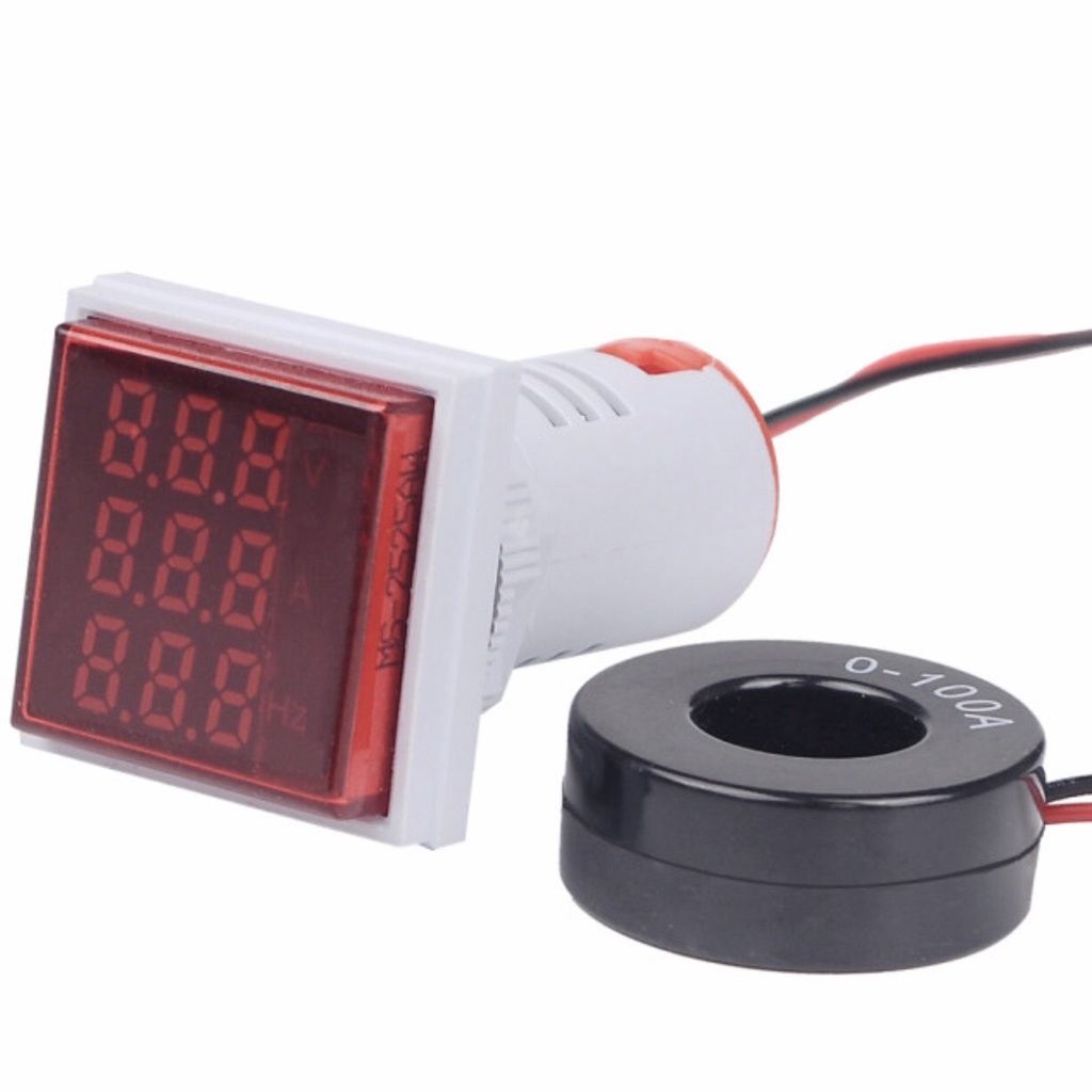 Đồng Hồ Đo Điện Áp Kỹ Thuật Số 3 Trong 1 V:60-500v A:0-100a HZ:20-75hz 22mm