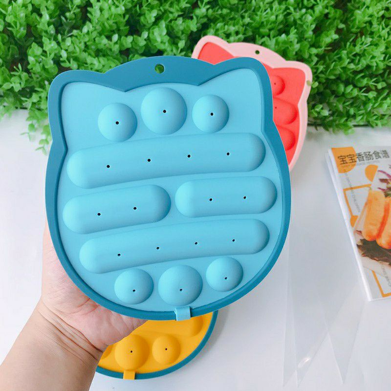 Khuôn xúc xích silicon hình Mèo