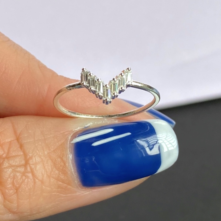 Nhẫn nữ bạc ta mặt trái tim ghép đơn giản - Trang sức bạc Evasilver