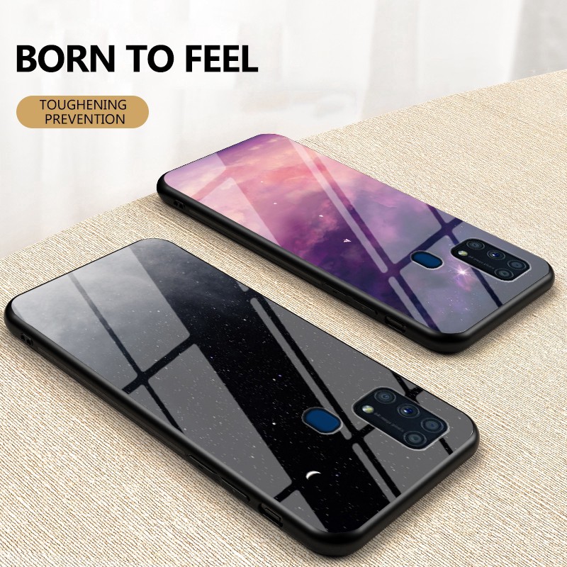 Ốp điện thoại mặt kính cường lực dành cho Samsung Galaxy M31 A51 A71 A10 A20 A30 A50 A70