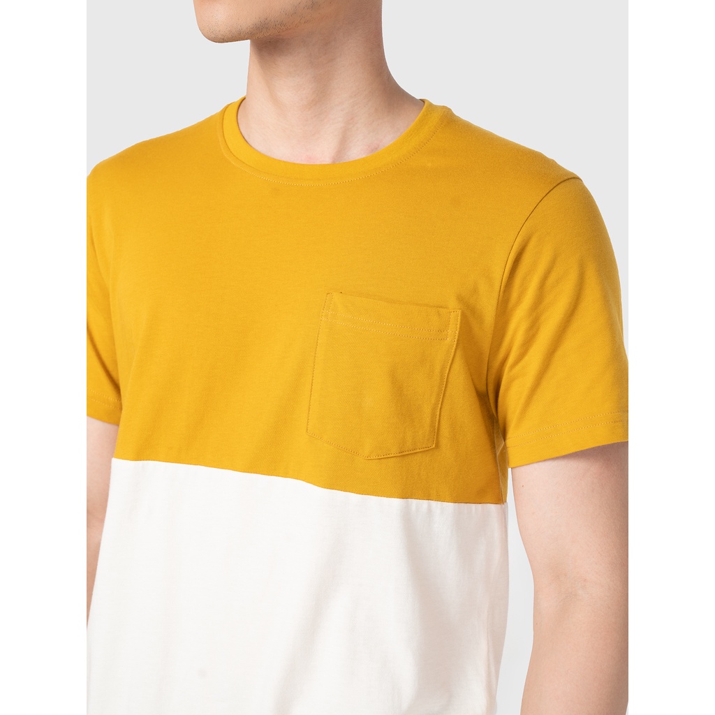 Áo phông nam cotton USA phối màu thời trang CANIFA - 8TS21S013 | WebRaoVat - webraovat.net.vn