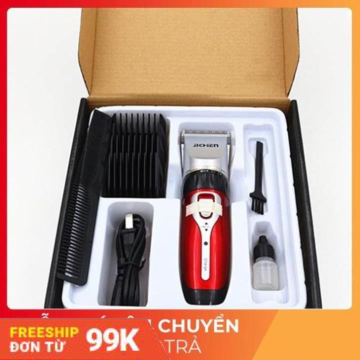 [Giảm 50%]  Tông Đơ Cắt Tóc Gia Đình JICHEN Tặng Lược ( Màu Đỏ )