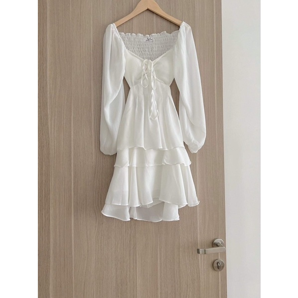 [HÀNG SẴN]Váy-đầm THIÊN NGA cut out chất voan mềm tiểu thư