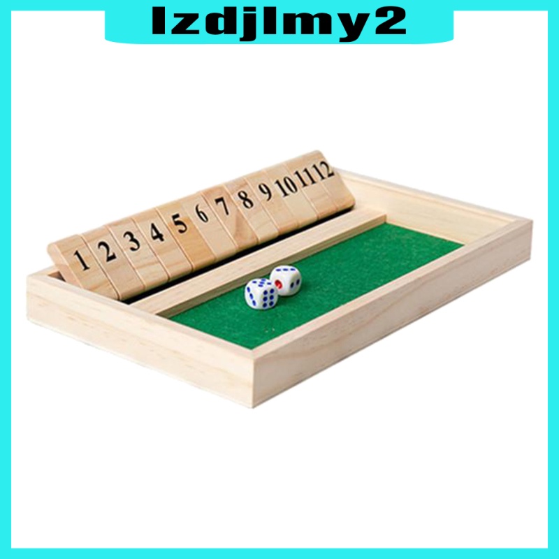 Romanful Shut The Box Game - 12 Numbers Wooden Dice Game Wooden Number Board Game