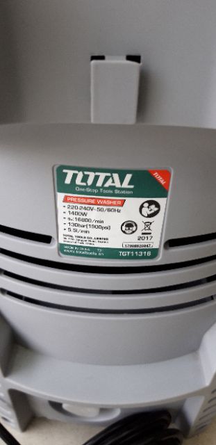 MÁY XỊT RỬA TOTAL 1400W MODEL: TGT11316