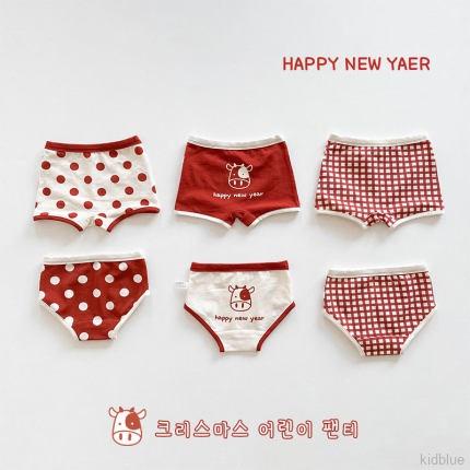 Bộ 3 Quần Lót Boxer Vải Cotton Thoáng Khí In Hoạt Họa Tiết Phong Cách Hàn Quốc Đáng Yêu Cho Bé Gái
