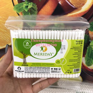 Tăm Bông Người Lớn Meriday 200 que/ Gói Zíp - Tăm Bông Bông Bạch Tuyết