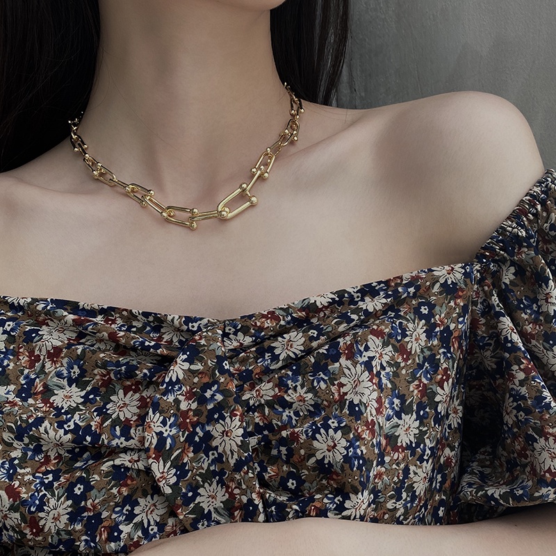 Vòng cổ sợi xích phong cách Harajuku hiphop đơn giản