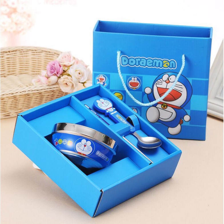 Bộ chén muỗng nĩa doremon - kitty cho bé