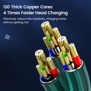 3 in 1 6A 100W Fast Charging Cable Data Transmission Cable for Huawei Xiaomi Android