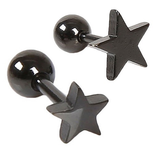 1 Pair Unisex Pentagram Pattern Alloy Ear Stud Earring Jewelry Charms for Party