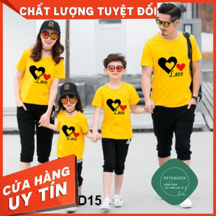 Áo thun giá sỉ  ÁO THUN GIA ĐÌNH - ĐI BIỂN IN HÌNH TRÁI TIM SIÊU HOT ĐỦ MÀU ĐỦ SIZE - ATGD15
