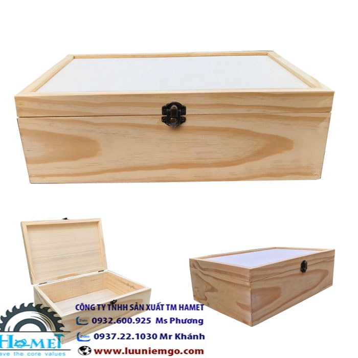 HỘP QUÀ TẶNG BẰNG GỖ - HỘP ĐỰNG VAN 2 CHAI CAO CẤP