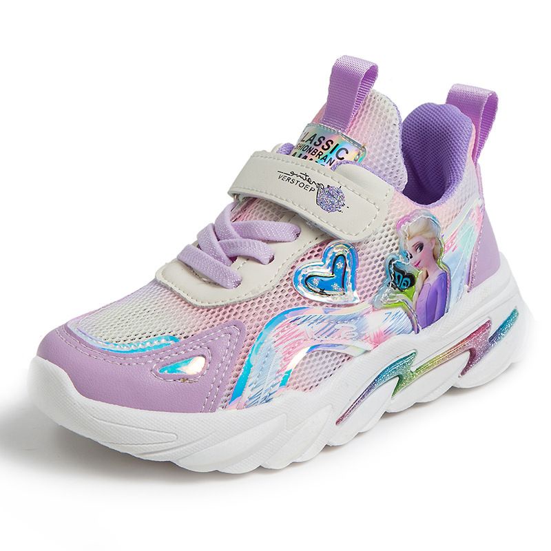 Giày Thể Thao Bé Gái, Giày Công Chúa Elsa Sz 21-38 Cho Bé Gái 1 Tuổi Đến 12 Tuổi,Đế Nhũ,Hàng Quảng Châu Cao Cấp