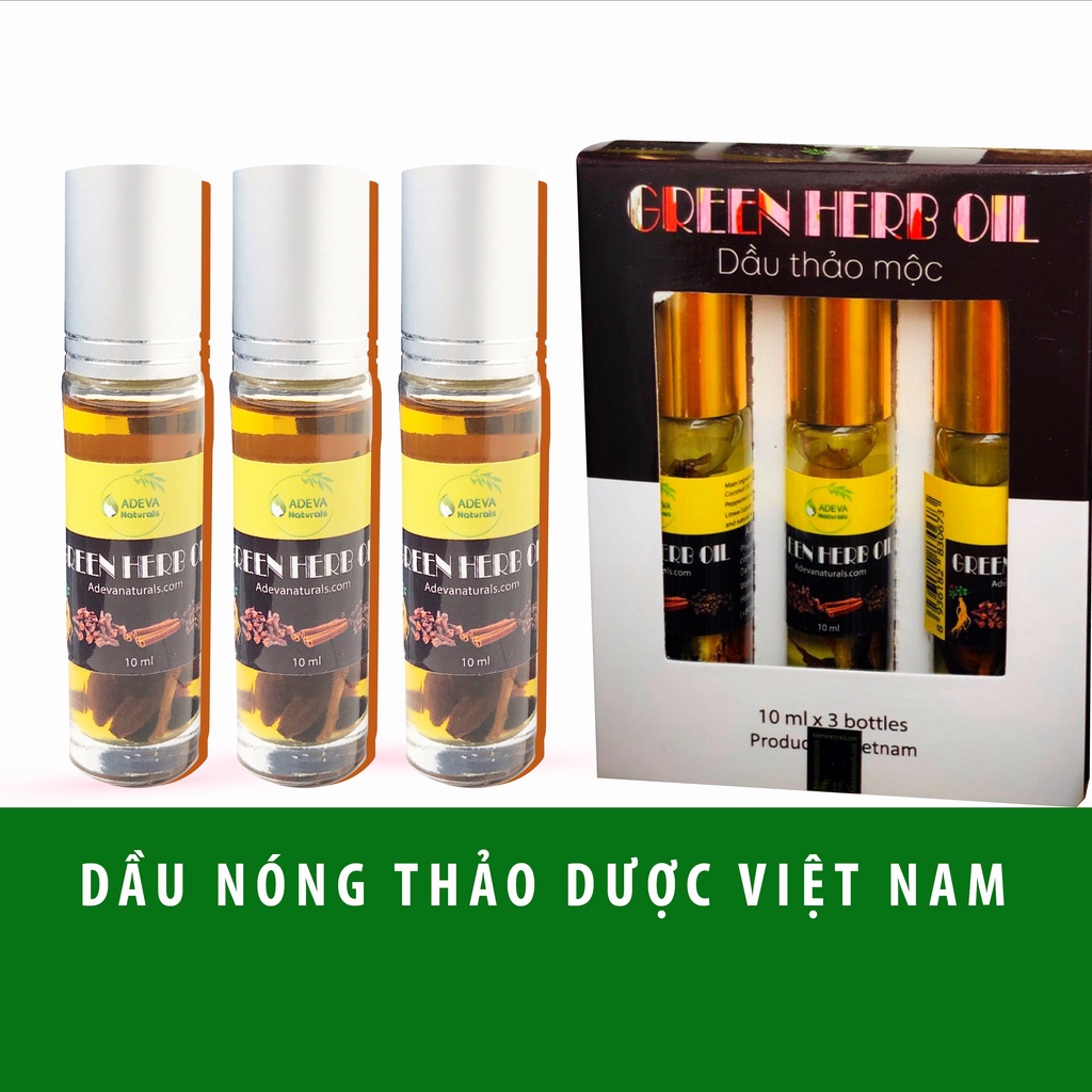 Set 3 chai Dầu thảo dược Green herb oil ⚡ FREESHIP ⚡ - Thư giãn, giảm đau nhức, hít ngửi làm thông mũi, họng