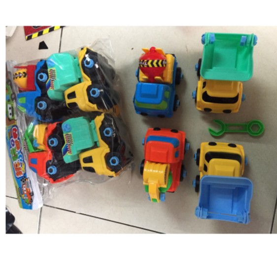 Bộ 4 xe công trình chạy đà cho bé