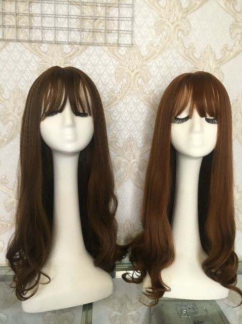Tóc giả nguyên đầu xoăn  FREESHIP ❤️ ❤️ nguyên đầu xoăn tự nhiên kèm lưới tóc