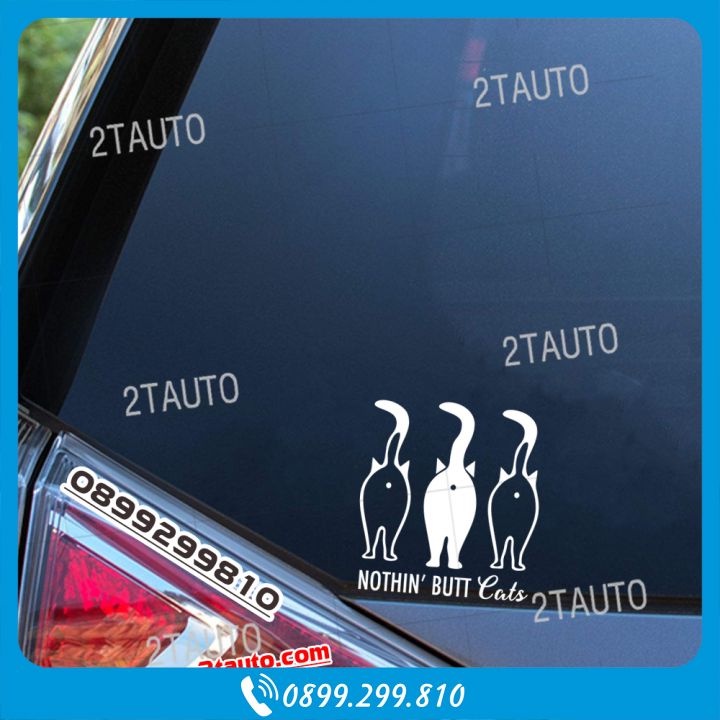 TEM CON MÈO, STICKER HÌNH MÈO CHẤT LIỆU DECAL DÁN Ô TÔ XE MÁY SIÊU ĐỘC LẠ, CHỌN NHIỀU MÀU  - MẪU 1