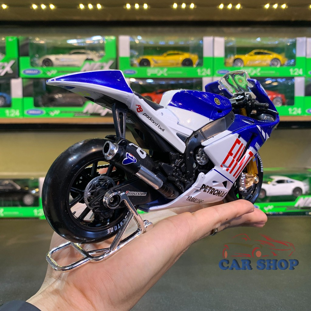 Mô Hình Xe Moto GP YAMAHA FIAT 2009 Tỉ lệ 1:10 Hãng Maisto có ben nâng